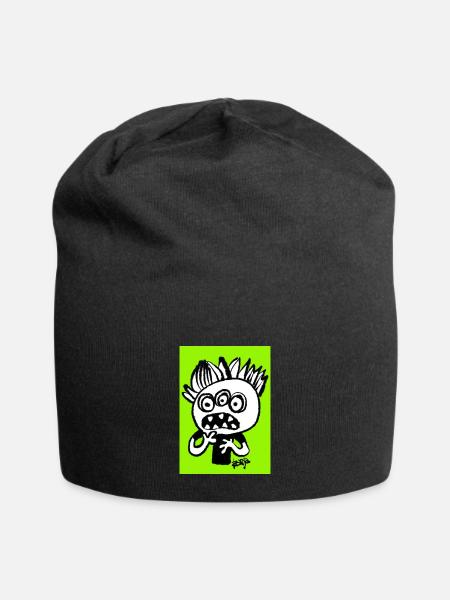 Monster - Jersey-Beanie - Schwarz