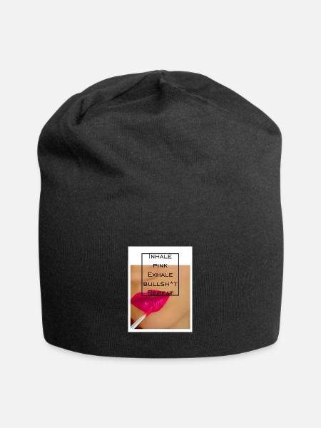 Inhale pink - Jersey-Beanie - Schwarz