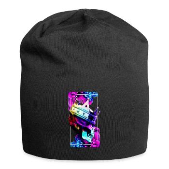 Schädel - Jersey-Beanie - Schwarz - Vorne