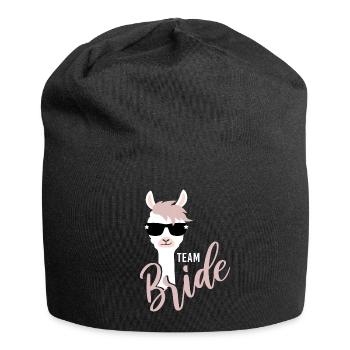Chemise de groupe de l'équipe de mariage mariée Lama JGA 2 - Bonnet en jersey - noir - Devant