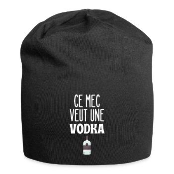 Ce mec veut une vodka - Bonnet en jersey - noir - Devant