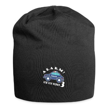 Alarm ich bin schon 3 Polizei - Jersey-Beanie - Schwarz - Vorne