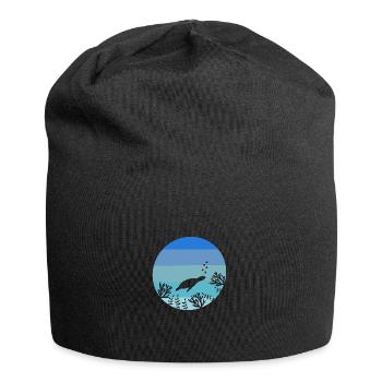 Amoureux des animaux Créatures de la mer Tortue rétro - Bonnet en jersey - noir - Devant