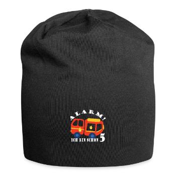 Alarm ich bin schon 5 Feuerwehr - Jersey-Beanie - Schwarz - Vorne