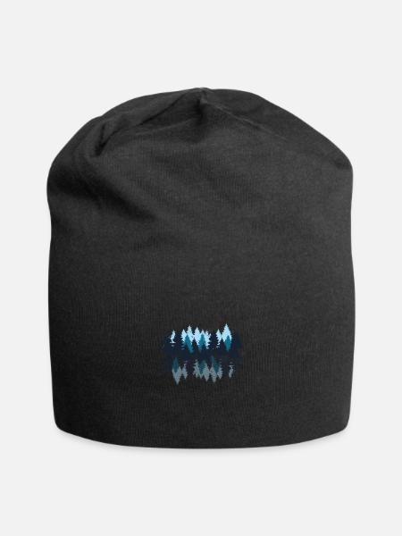 Outdoor Wildnis Naturliebhaber Wald Vektorgrafik - Jersey-Beanie - Schwarz