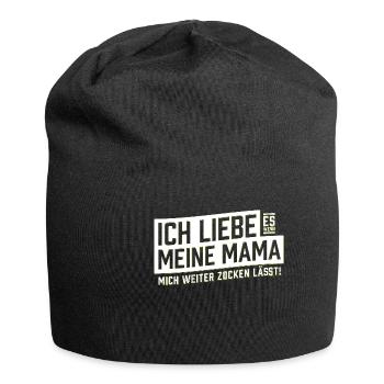 Ich liebe es wenn meine Mama mich zocken läßt - Jersey-Beanie - Schwarz - Vorne