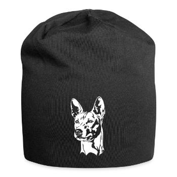 BASENJI Dog Portrait Dog Portrait Wilsigns - Jersey Beanie - black - Front