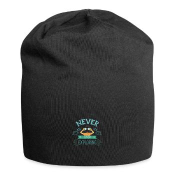 NEVER STOP EXPLORING Explore on holiday gift - Jersey Beanie - black - Front