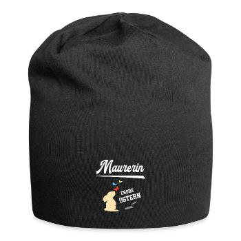Maurerin Frohe Ostern Ostergeschenk Betonbau - Jersey-Beanie - Schwarz - Vorne