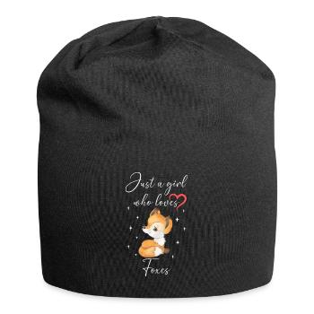 Frau Mädchen Liebe Herz Fuchs - Jersey-Beanie - Schwarz - Vorne