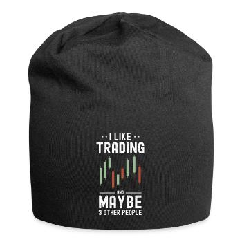 J’aime le trading et peut-être 3 autres personnes - Trader - Bonnet en jersey - noir - Devant