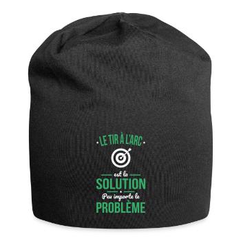 Tir à l'arc est solution peu importe le problème - Bonnet en jersey - noir - Devant