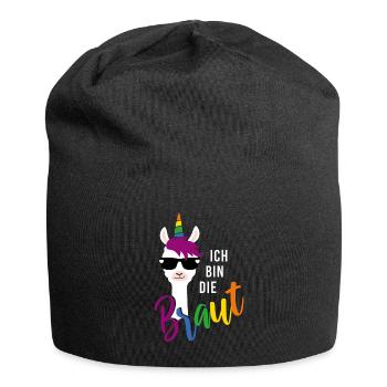 LGBTQ Braut Lama Einhorn Regenbogen JGA - Jersey-Beanie - Schwarz - Vorne