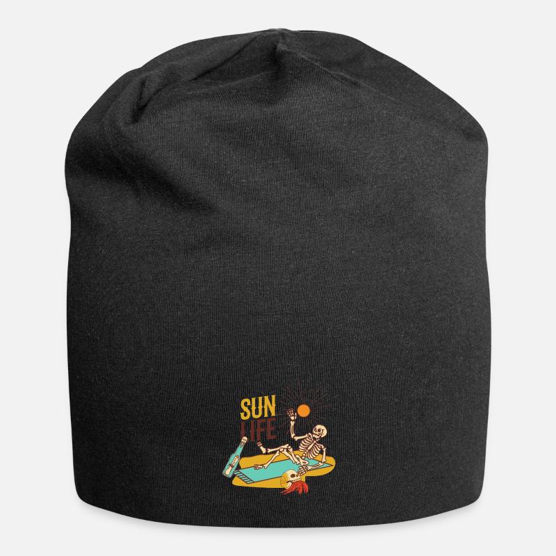 Squelette plage - Bonnet en jersey - noir