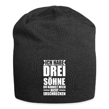 3 Söhne Familie Mama von 3 Söhnen Geschenk - Jersey-Beanie - Anthrazit - Vorne