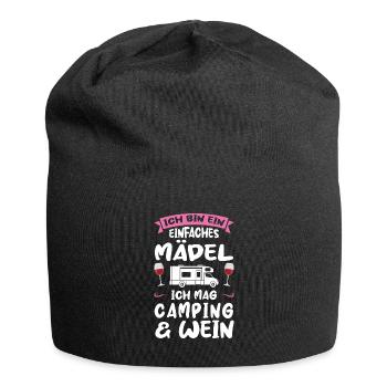Campen Wein Camper Geschenk - Jersey-Beanie - Schwarz - Vorne