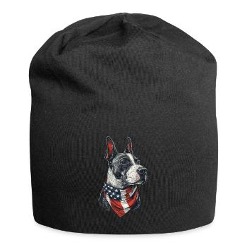 Bullterrier - Jersey-Beanie - Schwarz - Vorne
