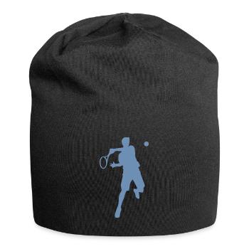 Tennis Player Backhand Silhouette Minimalist - Jersey Beanie - black - Front
