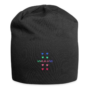love is love,hearts,colorful,rainbow,love - Jersey Beanie - black - Front
