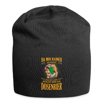 Biertrinker Alkohol Bier Saufen Party Dosenbier - Jersey-Beanie - Schwarz - Vorne