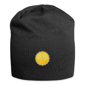 SONNE - Blume des Lebens - Meditation - Jersey-Beanie - Schwarz - Vorne