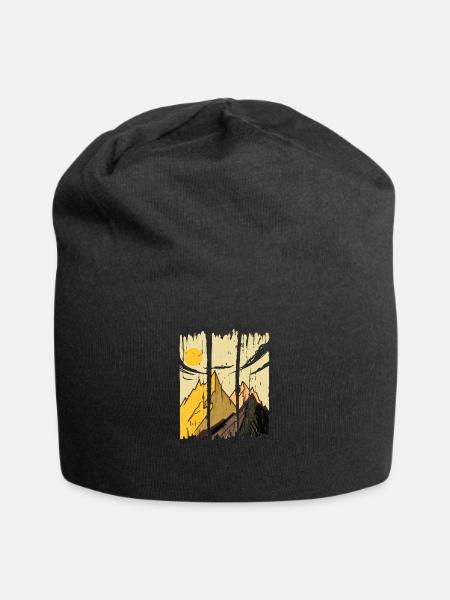 Sonnenuntergang Berge T-shirt hoodie cap shirt - Jersey-Beanie - Schwarz