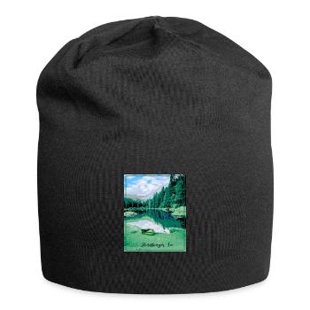 Obernberger See,landschaft,see,Tirol - Jersey-Beanie - Schwarz - Vorne
