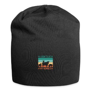 I Don't Eat My Homies, Vegan, Vegetarian, - Jersey Beanie - black - Front