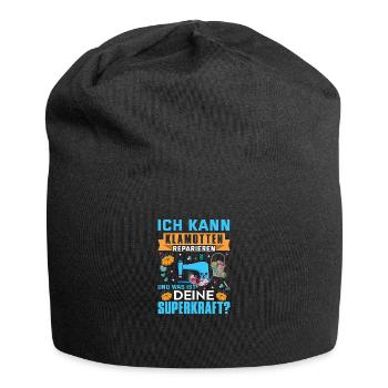 ich kann klamotten reparieren was ist deine superk - Jersey-Beanie - Schwarz - Vorne