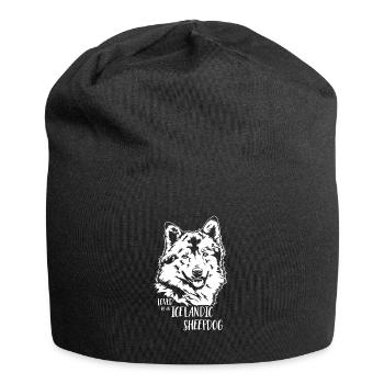 Loved by an Icelandic Sheepdog Hunde Wilsigns - Jersey-Beanie - Schwarz - Vorne