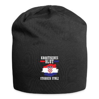Croate Croate Croatie - Bonnet en jersey - noir - Devant