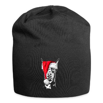 Santa Doberman Christmas Dogs Wilsigns - Jersey Beanie - black - Front