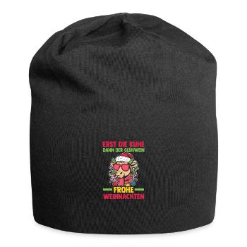 Santa Claus Tractor Christmas Party Farmer Landwi - Jersey Beanie - black - Front