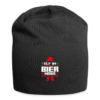Weihnachtself Weihnachten Weihnachtsmann Bier Elf - Jersey-Beanie - Schwarz - Vorne