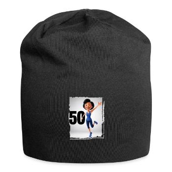 Femme heureuse dans ses 50 ans - Bonnet en jersey - noir - Devant
