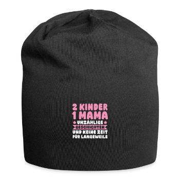 Mom of 2 children - Jersey Beanie - black - Front
