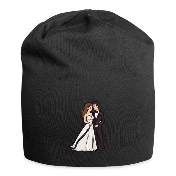 Couple Wedding Bride Groom - Jersey Beanie - black - Front