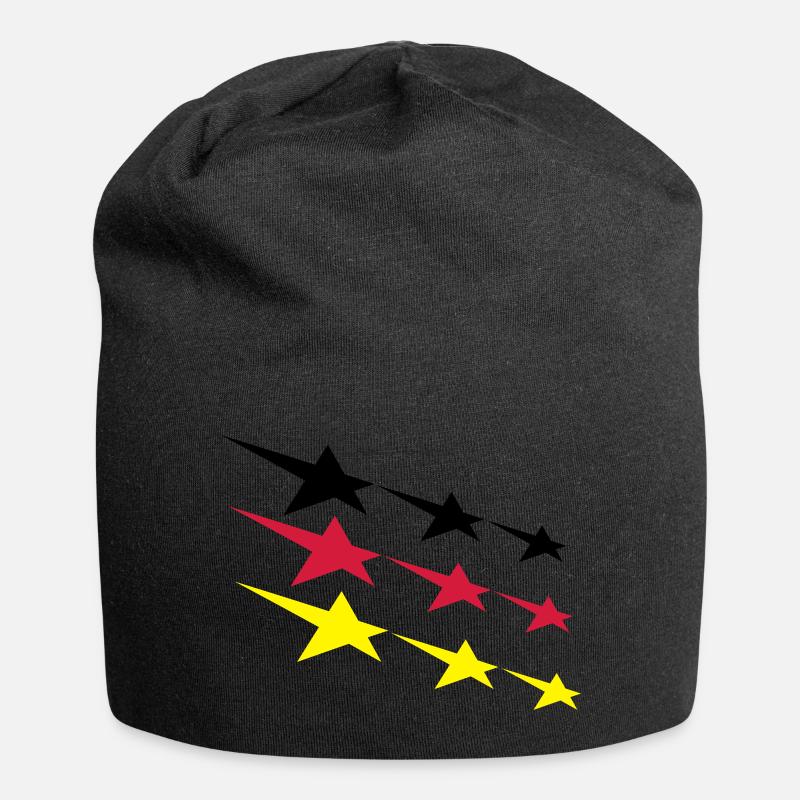 Deutschland Sterne - Jersey-Beanie - Schwarz