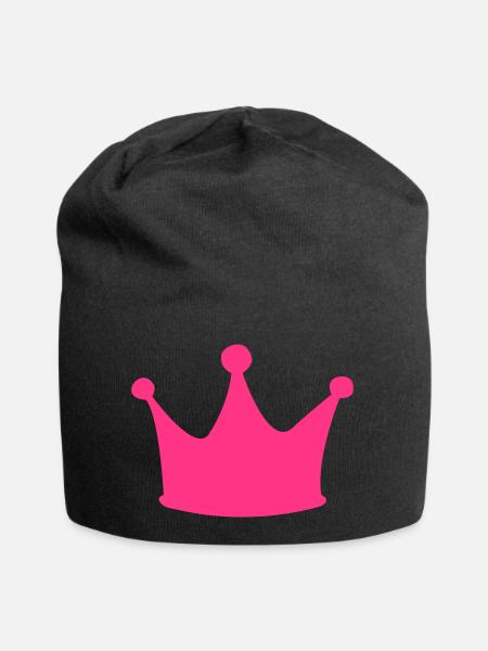 krone - Jersey-Beanie - Schwarz