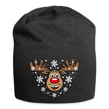 52 Hirsch Rudolph Xmas rote Nase - Jersey-Beanie - Schwarz - Vorne