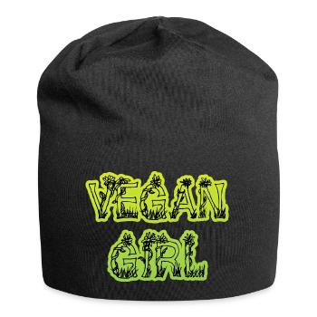 Vegan Girl - Jersey Beanie - black - Front