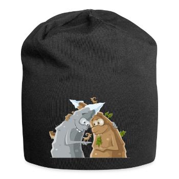 VL123_Berge_4c - Jersey-Beanie - Schwarz - Vorne
