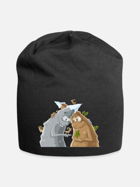 VL123_Berge_4c - Jersey-Beanie - Schwarz