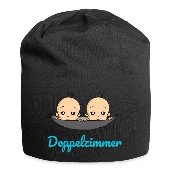 Doppelzimmer Baby Zwillinge Schwangerschaft - Jersey-Beanie - Schwarz - Vorne
