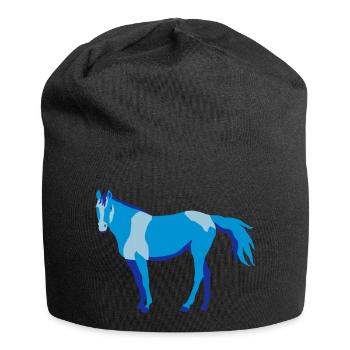 Chevaux cheval, - Bonnet en jersey - noir - Devant