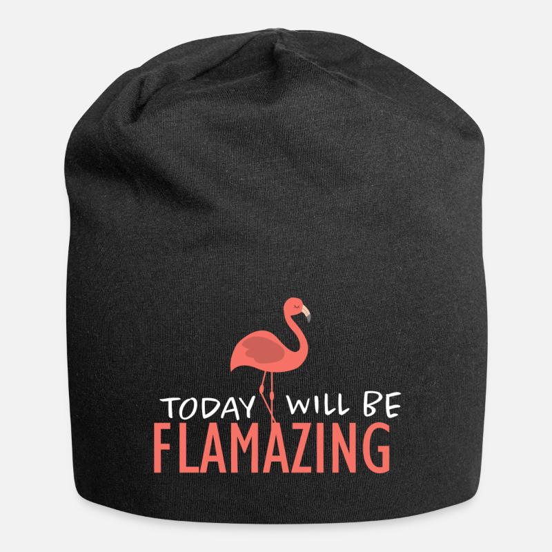 Flamingo - Jersey-Beanie - Schwarz