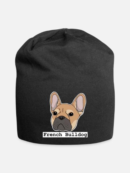 French Bulldog, French Bulldog - Jersey Beanie - black