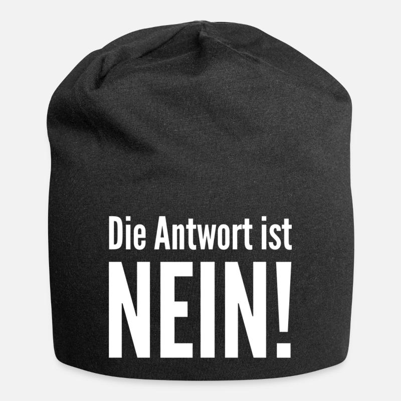 Antwort Nein - Jersey-Beanie - Schwarz