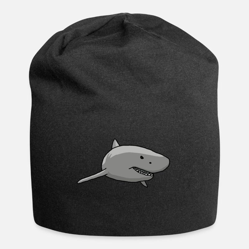 Requin, dessin, dessin animé - Bonnet en jersey - noir