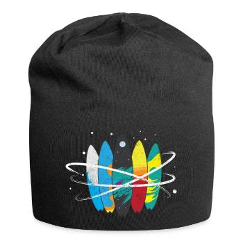 Surfbrett Weltall Wellen Umlaufbahn - Jersey-Beanie - Schwarz - Vorne